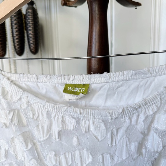 Vintage Lace Patchwork Floral White Tiered Aline Midi Skirt size Small - Picture 4 of 7